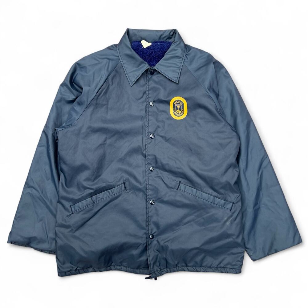 True Vintage Navy Blue Coast Guard USCGC Diligence Coaches Jacket USA Made Coat